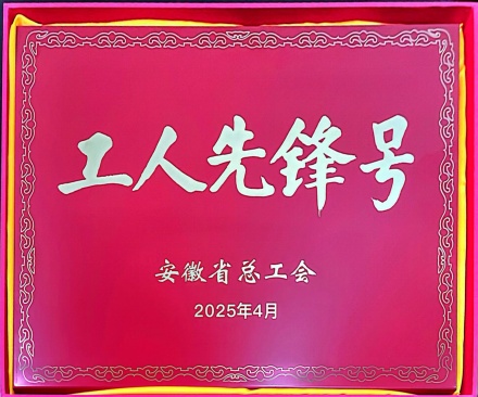 安徽省总工会颁发工人先锋号
